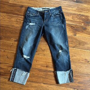 Joe's Jeans Blue Cropped Ankle Distressed